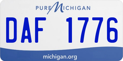 MI license plate DAF1776