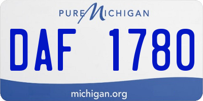 MI license plate DAF1780