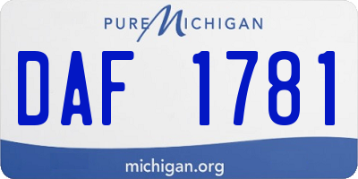 MI license plate DAF1781