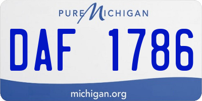 MI license plate DAF1786