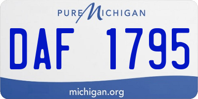 MI license plate DAF1795
