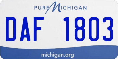 MI license plate DAF1803