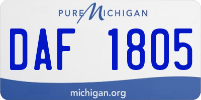 MI license plate DAF1805