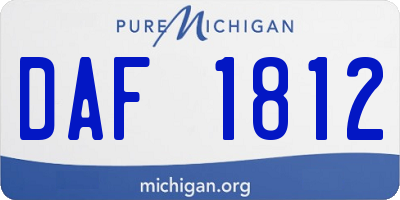 MI license plate DAF1812