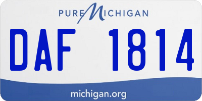 MI license plate DAF1814