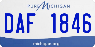 MI license plate DAF1846