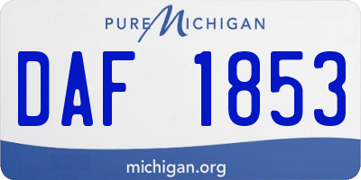 MI license plate DAF1853