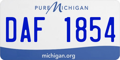 MI license plate DAF1854