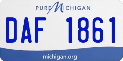 MI license plate DAF1861