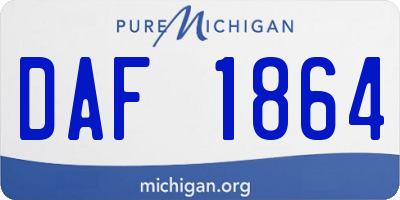 MI license plate DAF1864