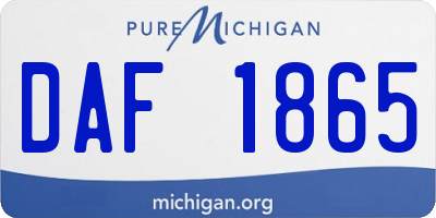 MI license plate DAF1865