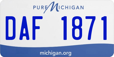 MI license plate DAF1871