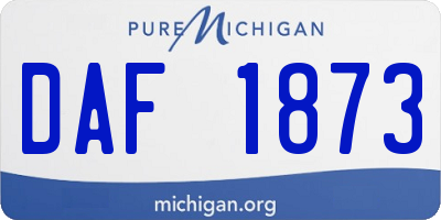 MI license plate DAF1873