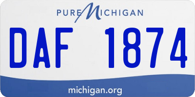 MI license plate DAF1874