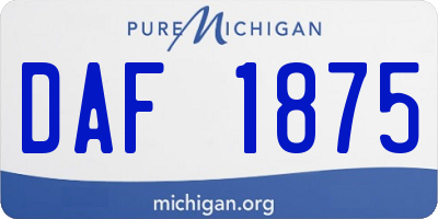 MI license plate DAF1875