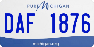 MI license plate DAF1876