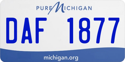 MI license plate DAF1877