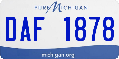 MI license plate DAF1878