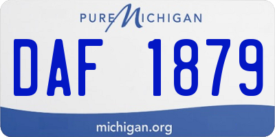 MI license plate DAF1879