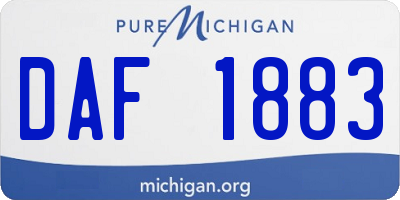 MI license plate DAF1883