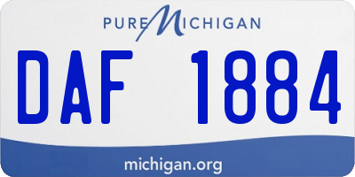 MI license plate DAF1884
