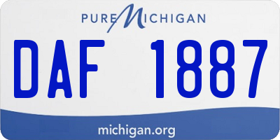 MI license plate DAF1887