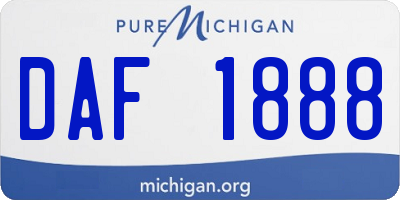 MI license plate DAF1888