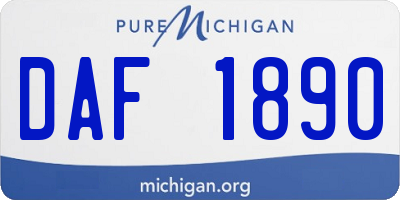 MI license plate DAF1890