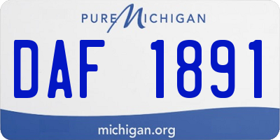 MI license plate DAF1891