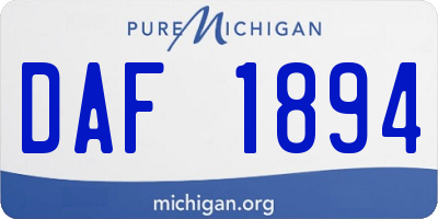 MI license plate DAF1894