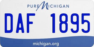 MI license plate DAF1895