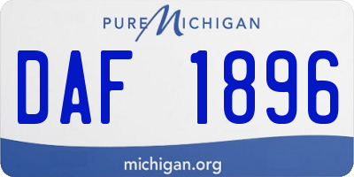 MI license plate DAF1896