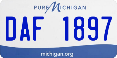 MI license plate DAF1897