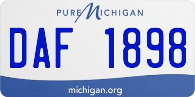 MI license plate DAF1898
