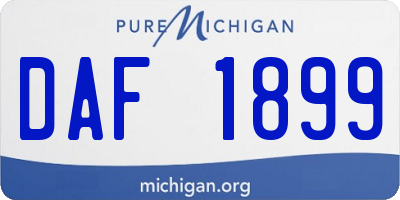 MI license plate DAF1899