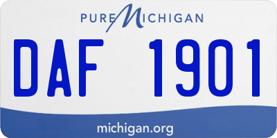 MI license plate DAF1901