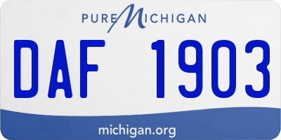 MI license plate DAF1903