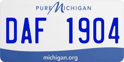 MI license plate DAF1904