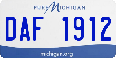 MI license plate DAF1912