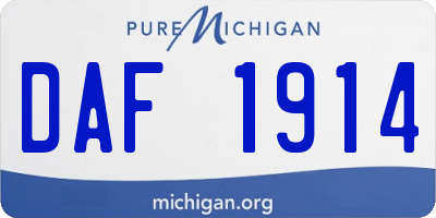 MI license plate DAF1914