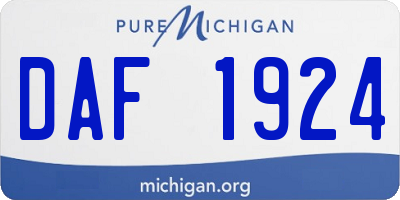 MI license plate DAF1924