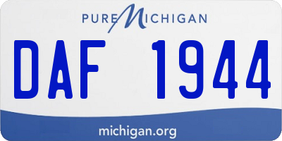 MI license plate DAF1944