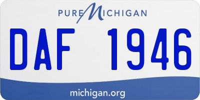 MI license plate DAF1946