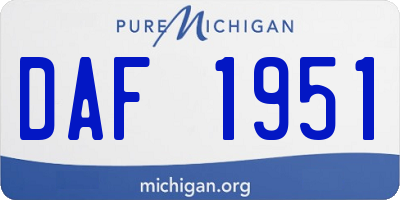 MI license plate DAF1951
