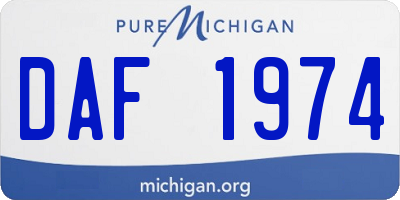 MI license plate DAF1974