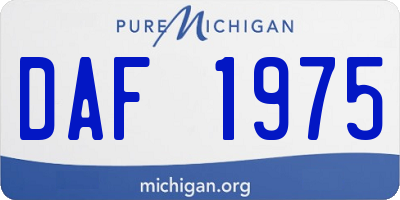 MI license plate DAF1975