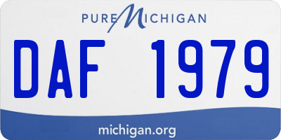MI license plate DAF1979