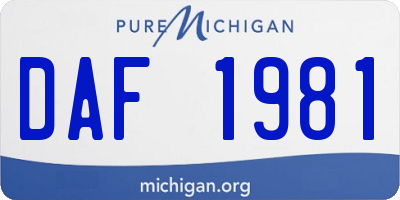 MI license plate DAF1981
