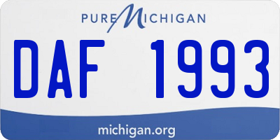 MI license plate DAF1993