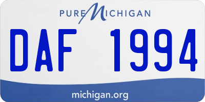 MI license plate DAF1994